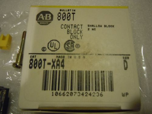 Allen bradley 800t-xa4 contact block - new in the box for sale