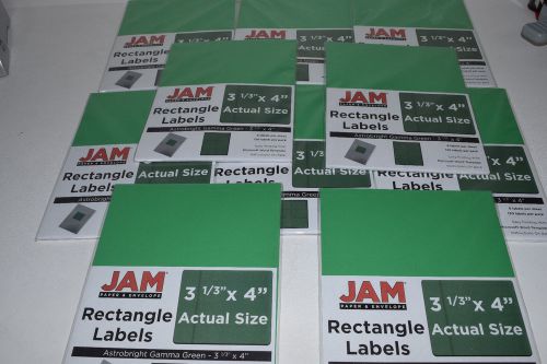 Jam Rectangle Labels Gamma Green 3 1/3&#034;X4&#034; 1200 Labels total