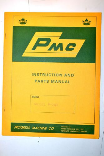 Pmc progress machine  manual no. d-203 pneumatic brush sander polisher #rr898 for sale