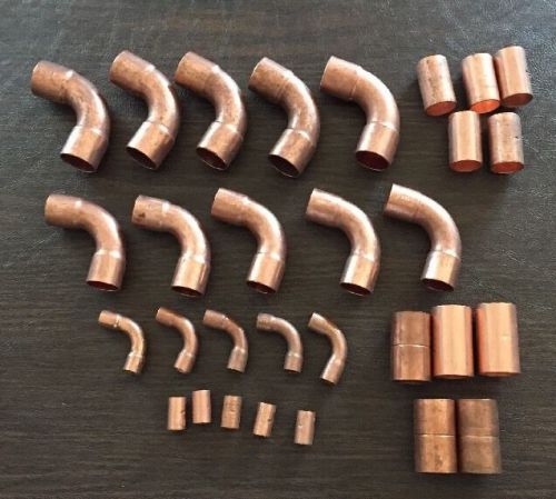 All 24  copper fittings.7/8&#034; ,  3/8&#034; i.d.hvac for sale