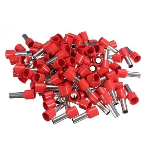 Wire Copper Crimp Connector Insulated Ferrule Pin Cord End Terminal Red(Set of