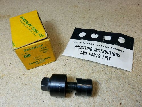 Greenlee no. 730 - 3/4&#034; diameter punch and die set - radio chassis punch for sale