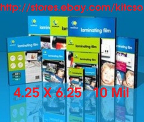 10 Mil Laminating Pouch Film Sheets PHOTO 4.25 x 6.25  50- EACH