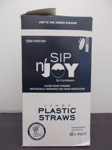 Jumbo Plastic Straws, Sip n&#039;Joy by Chrystalware (300ct) 10 1/4&#034;
