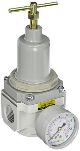 Pneumaticplus sar4000t-n06bg air pressure regulator, t-handle, 3/4&#034; npt with gau for sale