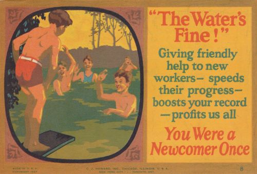 1927 Sales Advice Card-THE WATER&#039;S FINE