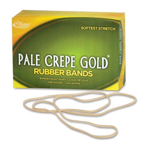 Alliance pale crepe gold size #117b (7 x 1/8 inches) premium rubber band - 1 ... for sale