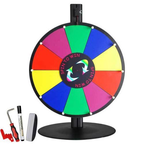 16&#034; Tabletop Color Dry Erase Spinning Prize Wheel 10 Slot 26513