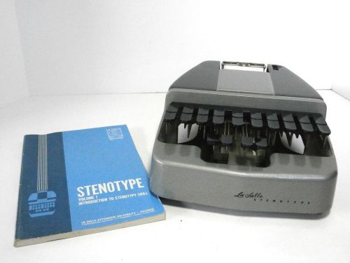 Vintage LaSalle Stenotype Stenographer Machine w/ 1966 Stenotype Skill Book Used