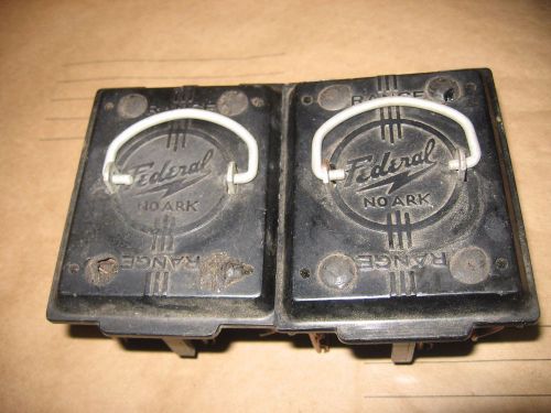 2 federal no ark fuse pullout holder noark vintage lot antique for sale