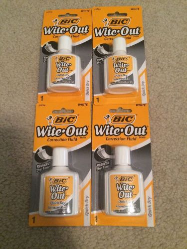 White Out Lot of 4 Bic Wite-Out Correction Fluid Total of 80 ml New In Package