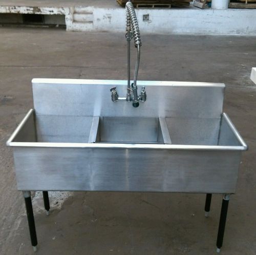 3 Bay / 3 Compartment Commercial Stainless Steel Sink