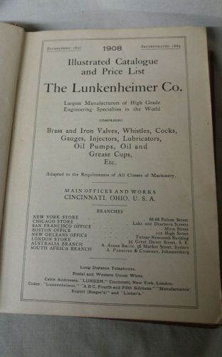 Lunkenheimer Co. Catalog 1908 hit miss gas engine