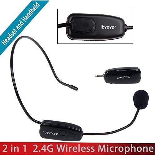 Tomlov Eyoyo 2.4G Wireless Microphone Headset Stage MIC with 3.5mm Plug Receiver