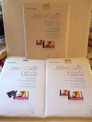 Lot 3 MEMOREX CD Jewel Case, Inserts 2/50 per pack, 1/46pk  146 total