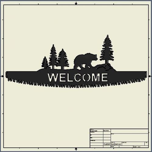 Dxf File ( bear_saw_weclome_sign ) BEST SELLER!!