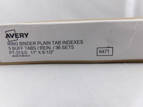 Avery pt-213-5 5 buff tabs 36 sets write on index dividers 8 1/2&#034; x 11&#034; for sale