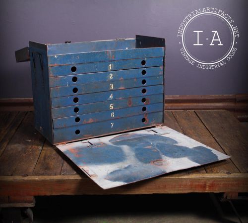 Vintage industrial shop made steel storage cabinet tool box for sale