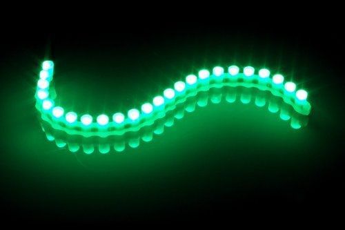 Flexlight dip leds - 24x 4mm leds green -25cm long - with connection cable by for sale