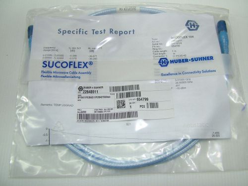 RF cables 10MHz - 26.5GHz SUCOFLEX SF104 3.5mm SMA 1M new + test report