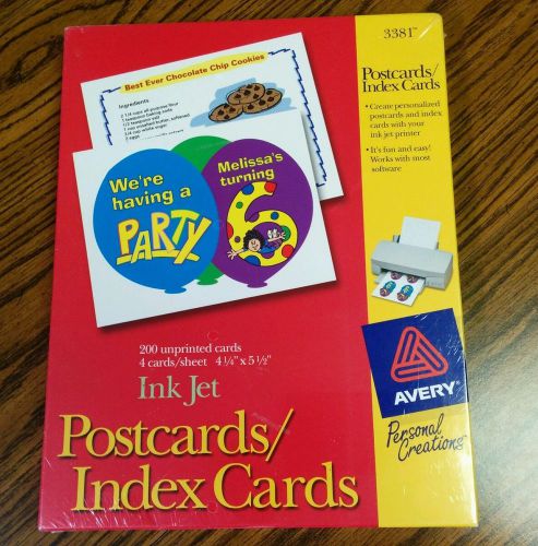 Avery 3381 Inkjet Postcards/Index Cards - 200 Blank Cards Printable