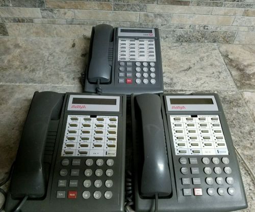 Lot of 3 AVAYA LUCENT OFFICE PHONES MODELS 7311H14B &amp; 7311H14G