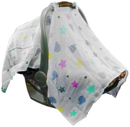 Mum n me baby car seat cover; organic cotton muslin, for sale