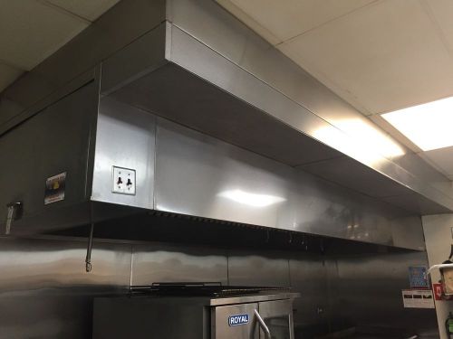 14&#039; captiveaire grease exhaust hood w fire ansul system heated make up air &amp; fan for sale