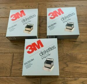 3M  Flip &#039;n&#039; File Box for 5 1/4 inch diskettes - Set of 3 Boxes