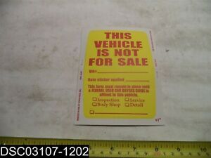 QTY=250: Versa-Tags Dealers Windshield Stickers -This Vehicle Is Not For Sale