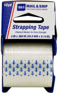 Seal-It Mail and Ship Strapping Tape, 2 Inches x 360 Inches, White, with 83716