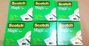 Scotch Magic Tape Refill 6 Rolls (3/4&#034; x 900&#034; Per Roll) Matte Photo Safe