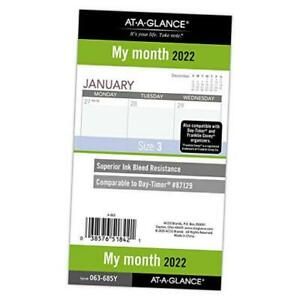2022 Monthly Planner Refill by , 87129 Day-Timer, 3-3/4&#034; x 6-3/4&#034;, Size 3 (063