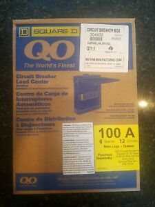 Square D QO612L100S 100A Circuit Breaker Load Center &amp; Cover