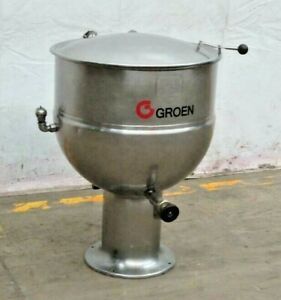 40 Gal. Groen PT-40 Stainless Steel  2/3 Steam Jacketed Kettle, 45psi@650°F