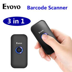2Pcs Eyoyo 2.4G Wireless &amp; Wired &amp; Bluetooth Barcode Scanner For Phone Tablets!