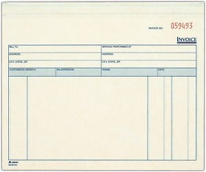 Invoice for Services Unit Sets, 7.44 x 8.5 Inches, 3-Part, Carbonless, 50 Sets