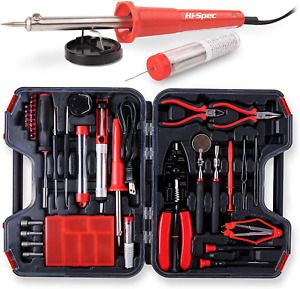 Hi-Spec 60 Piece Electronics &amp; Soldering Repair Tool Set Kit with Inspection Mir