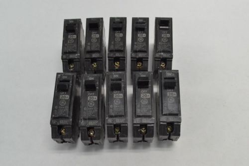 Lot 10 general electric thhqb 20a circuit breaker swd hacr type 1 pole b258038 for sale
