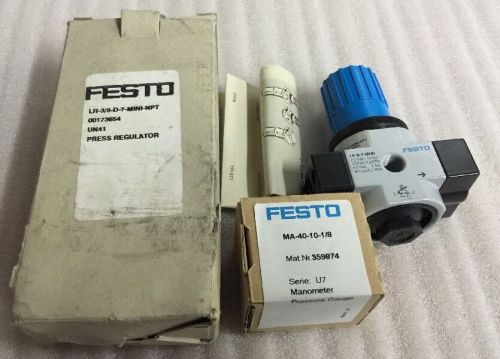 Festo regulator lr-3/8-d-7-mini-npt, 00173654, ma-40-10-1/8, lr-d-7-mini, #137g6 for sale