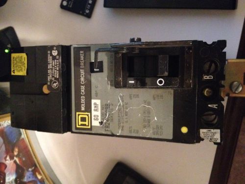 Fa24060ab molded case circuit breaker, 60 amp, series 2, 240v/480v, square d for sale