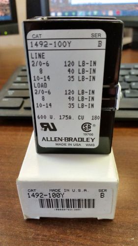 ALLEN BRADLEY 600V, 175A POWER TERMINAL BLOCK 1492-100Y SER. B *NEW*