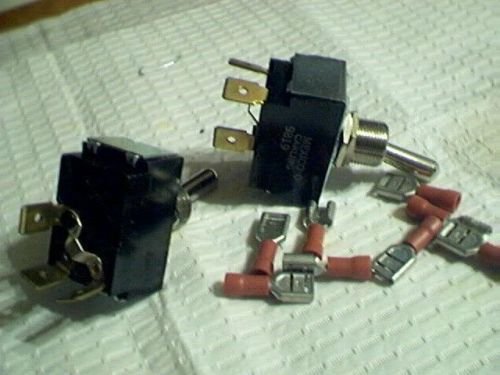 2 1/2 inch C&amp;K spst toggle switches 10 amp 1lug in, one legout, &amp; 1 leg switched