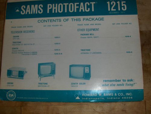 1971 Sams Photofact Set No. 1215 Package