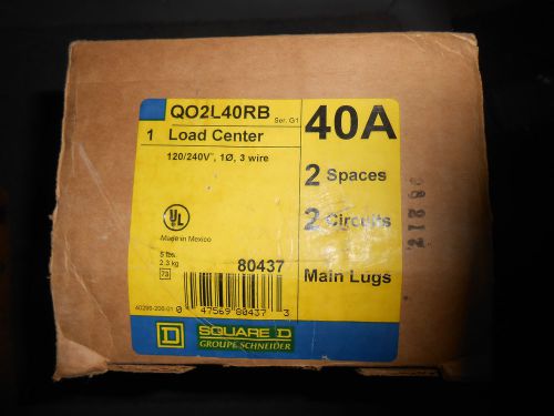 SQUARE D QO2L40RB 40 AMP 120/240 2 SPACE MLO LOADCENTER