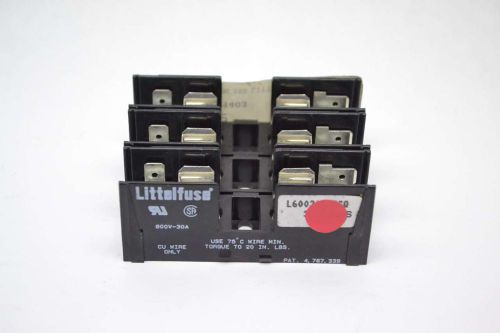 Littelfuse l60030m-3sq cartridge block 30a amp 3p 600v-ac fuse holder b417448 for sale