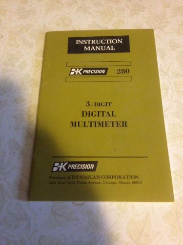 B&amp;K Precision Digital Multimeter 280 Instruction Manual Vintage Old 3 Digit B+K