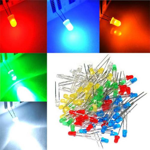 10kinds 200pcs 3mm 5mm LED Diffused Red Green Blue Yellow White Mix Kits
