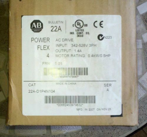 Allen-Bradley PowerFlex 4  22A-D1P4N104 Series A AC Drive  New in Box Power Flex