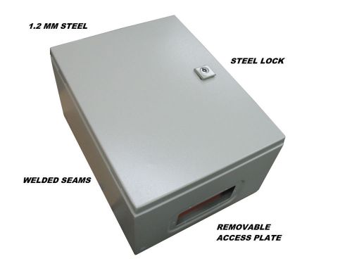 Electrical Enclosure Weatherproof 16x12x8 w/Back Plate Hinge Door Cabinet Steel